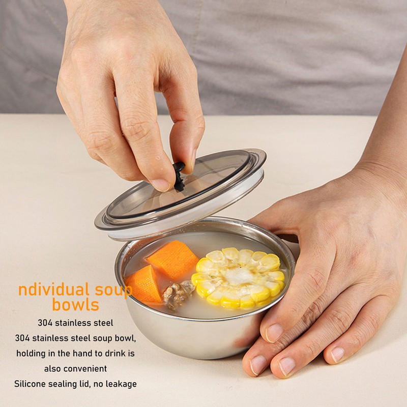 Bento Box 4 Compartments 1200ml 304 Stainless Steel Insulated with