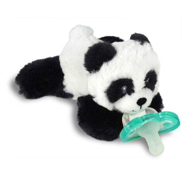 RaZbaby RaZbuddy JollyPop Soporte para chupete con chupete extraíble – 0 m + – sin BPA – (Panda)