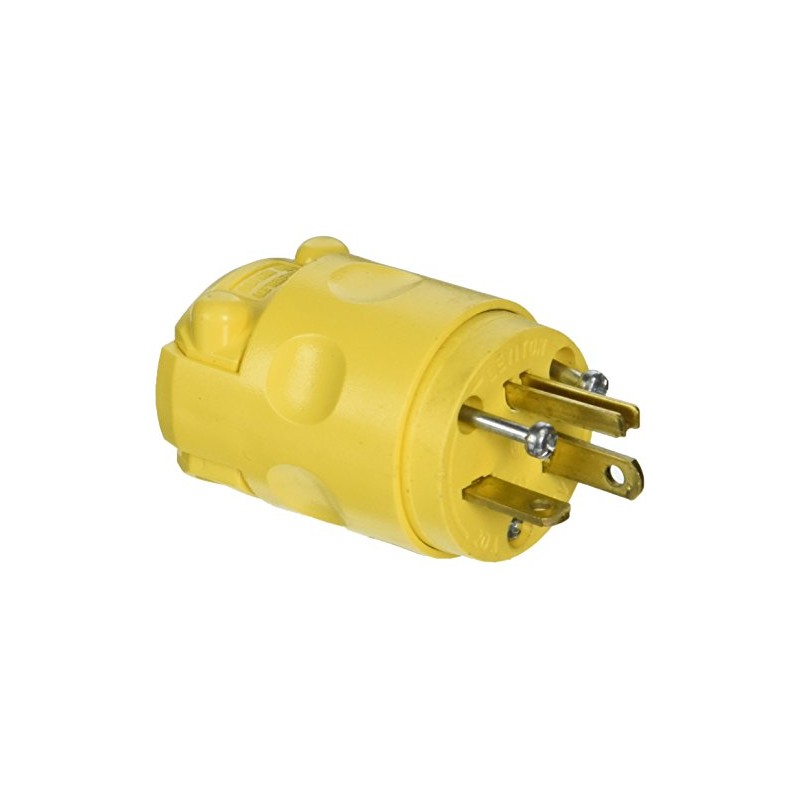 Leviton 20 Amp, 125 Volt Plug, 520PV, Yellow