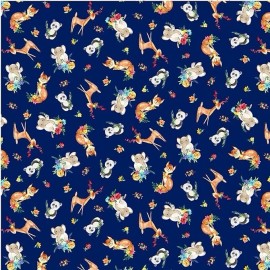 Michael Miller Fabrics Cute And Fun Woodland Animals Cotton Fabric Michael Miller By the Yard