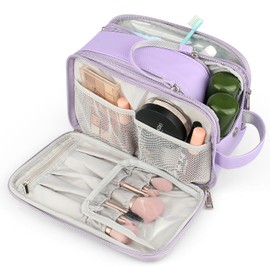 Rhea Rose Toiletry Bag for Women, Makeup Travel Bag Organizer, Large Bathroom Cosmetic bag, Traveling Dopp Kit Accessories Shower Bag, Lavender Purple