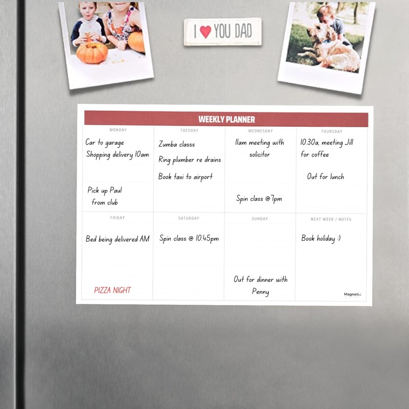 Magnetic Innovations Weekly Planner Notepad, Magnetic Backing for Fridge Mounting,