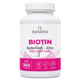 Bandini® Biotin Hair Growth Supplement | 365 Vegan Tablets High Strength