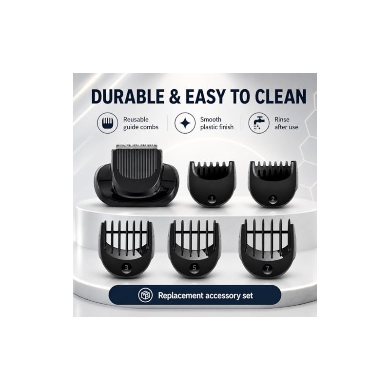 Replacement Razor Head with 5 Guide Combs (1/2/3/5/7mm) Compatible with