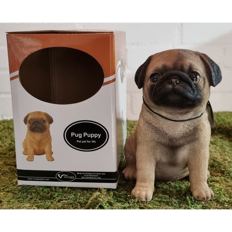 Vivid Arts Mops Welpenfreund – Braun mit schwarzen Akzenten