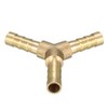 sourcing map 6mm Brass Barb Hose Fitting Tee Y-Shaped 3