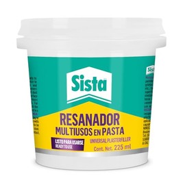 Sista Resanador Multiusos, pasta suave para resanar, sellador de grietas, hoyos, techos y plafones, no se agrieta ni pierde volumen, resanador de paredes blanco, 1X225ml