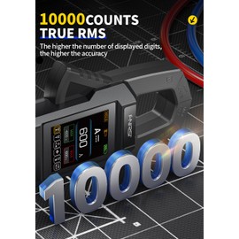 FNRSI Digital Clamp Meter Multimeter 10000 Counts for AC/DC Current/Voltage/Diode/Resistance/Capacitor/Continuity/Temperature/Frequency/Zero Live Wire/NCV Test with Flashlight Blacklight Smart Storage