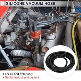 RATCHROLL 1 Pcs Universal Silicone Vacuum Tubing Hose High Temperature 10FT 1/16" 2mm ID 3mm Thickness Automotive Vacuum Line 130PSI Max Pressure Black Silicone