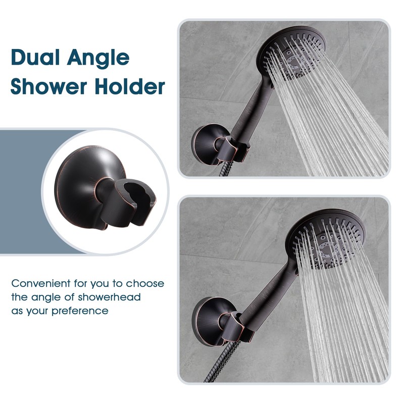 BRIGHT SHOWERS Strong Adhesive Shower Head Holder with Dual Angle