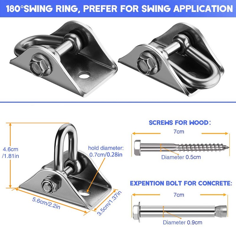 Awroutdoor 450 kg Capacity Stainless Steel 360° Rotating Ceiling Hook