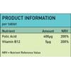 Folic Acid 400µg with Vitamin B12 Supplements for Pregnancy &