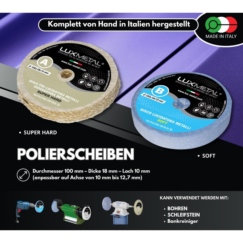 2 Polishing Paste 250 g - 2 Polishing Discs 100