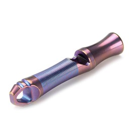 TACRAY Titanium Emergency Whistle, Portable Necklace Keychain Whistle, Loud Whistle up to 120 decibels for Emergency Survival, Hiking, Camping, Sporting, Travelling and Pet Training (Purple)