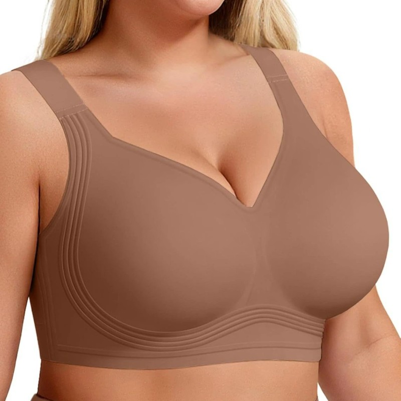 Plus Size Seamless Bra Wireless Anti Sagging Daily Full CoverageColor:
