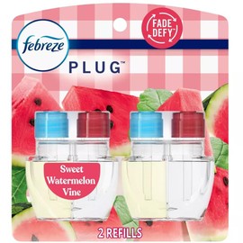 Febreze Plug with Fade Defy Technology Air Freshener - New Limited Edition - (2) of 0.87 fl oz Refills (Sweet Watermelon Vine)