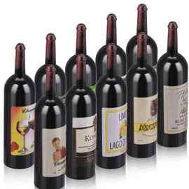 cobee Dollhouse Mini Wine Bottles, 10 Pieces Miniature Wine Bottles Doll House Decor 1:12 Mini Drink Bottles Model Dollhouse Kitchen Accessories