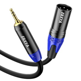 EBXYA XLR to 3.5mm 6 Feet - Unbalanced 1/8 TRS to XLR Male Stereo Cable, 3.5mm to XLR Male Gold Plated, XLR to 1/8 Mono Plug AUX Audio Adapter Cord for Mixer, Laptop, Phone