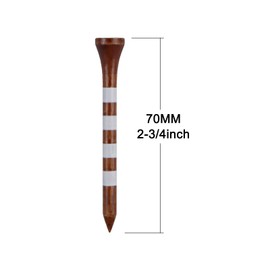 Zivisk Wooden Golf Tees 2-3/4" 100 Count 70mm Brown