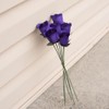 6 Purple Half Open Bud Wooden Roses for Crafts Custom