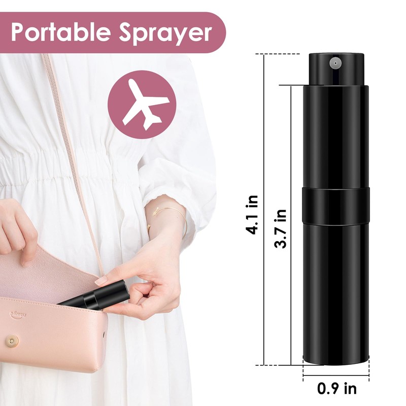 Saiveina 8ml Travel Perfume Atomizer Bottles Refillable, Mini Atomizer Sprayer
