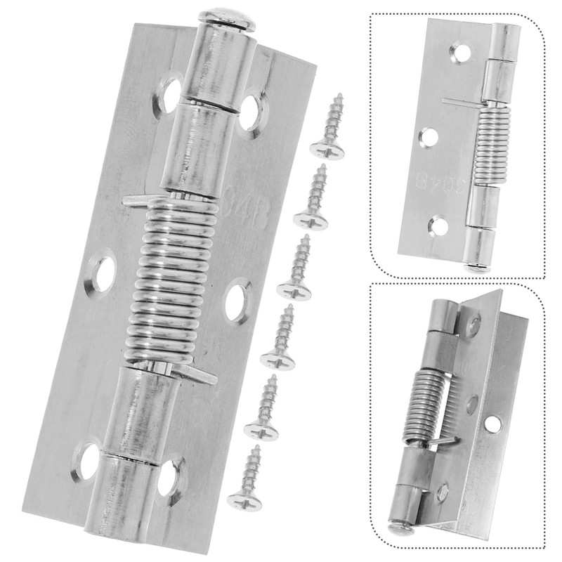 Operitacx 2pcs Stainless Steel Self Closing Door Hinges Durable Replacement