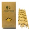 Bamboo Straws for Drinking, 100 Pack Disposable Yellow Bamboo Pattern