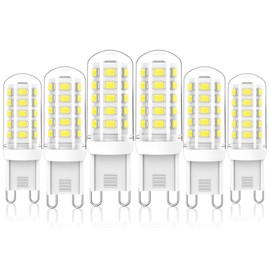 G9 Dimmable LED Light Bulbs, 40W Halogen Equivalent, Chandelier Ceiling light bulbs, 4W G9 Bulb 400 LM AC 120V for Chandelier Wall Pendant Lighting Lamps No-Flicker LED Bulb Daylight White 6000K, 6PCs