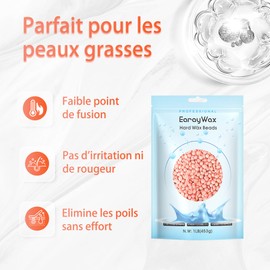 Earaywax Wax Beads Professional Wax for Hair Removal 16oz - Brazilian Jersey for Face, Legs, Eyebrows, Pain Free