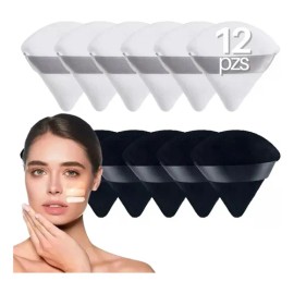 12 Esponja Facial Maquillaje Polvo Base Contorno Corrector F                                                                                          