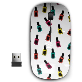 KAWAMOUSE 2.4G Ergonomic Portable USB Wireless Mouse for PC, Laptop, Computer, Notebook with Nano Receiver (Nail Polish Funky)