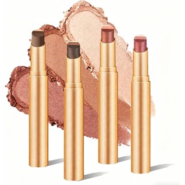 8 Piezas Sombra de Ojos en Barra, 8 Colores Resaltador Barra de Sombra de Ojos, Viene con una Esponja Mezcladora Impermeable, Aplicación Duradera y sin Esfuerzo (D)