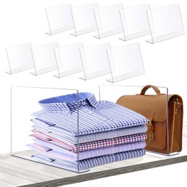 10 Pack Clear Shelf Dividers, Adjustable Acrylic Shelf Dividers for Closets, Multi-Functional Separator Purse Organizer Closet, Organizer Divider for Sweater, Shirts, Handbags in Bedroom and Kitchen