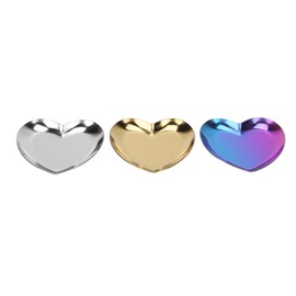 3pcs Nail Art Plate Stainless Steel Heart Shape Color Mixing Drawing Nail Art Decoration Storage Tray