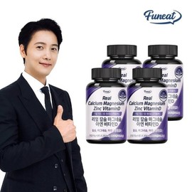 Furnit 퍼니트 뼈건강 리얼 칼슘 마그네슘 아연 비타민D 90정x4병 12개월분 Funny Bone Health Real Calcium Magnesium Zinc Vitamin D 90 Tablets x 4 Bottles 12-Month Supply