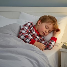 PATPAT Modal Toddler Kids Pajama Sets - Snug Fit Long Sleeve Crew Neck Sleepwear,Soft Breathable Pjs for Unisex Boy Girs,Multicolor Red Plaid,Size 7 Years