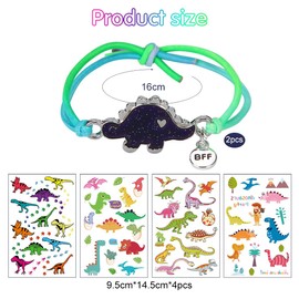 Mood Bracelet Boys Dino, Changes Colour Children's Bracelet, Dinosaur Bracelet Boys, Dinosaur Friendship Bracelet, Colour Changing Bracelet for Children, as Gifts for Children's Birthday Parties, High