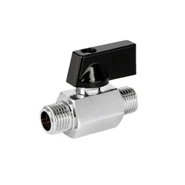 MiJunHD Mini Brass Ball Valve, G 3/8≈16.5MM=DN10 Male Thread Shut Off Switch Valve Pipe Coupler Connector for Air,Water,Gas,Oil,Fuel,Drip,Irrigation (1Piece)