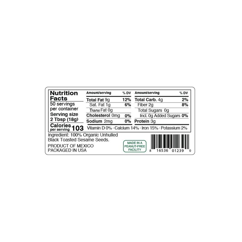 Kevala Organic Black Toasted Sesame Seeds – 32 oz, 2