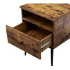 VECELO Nightstands Set of 2,Industrial 2-Tier Night Stand with Drawer,