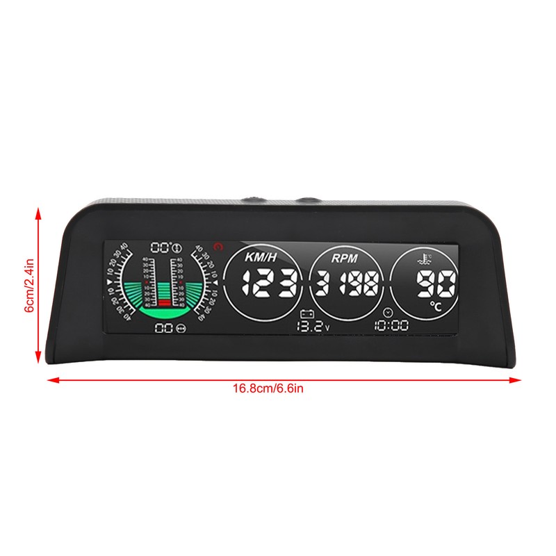 Carbon Fiber Style HUD HeadUp Display Slope Meter Overspeed Water