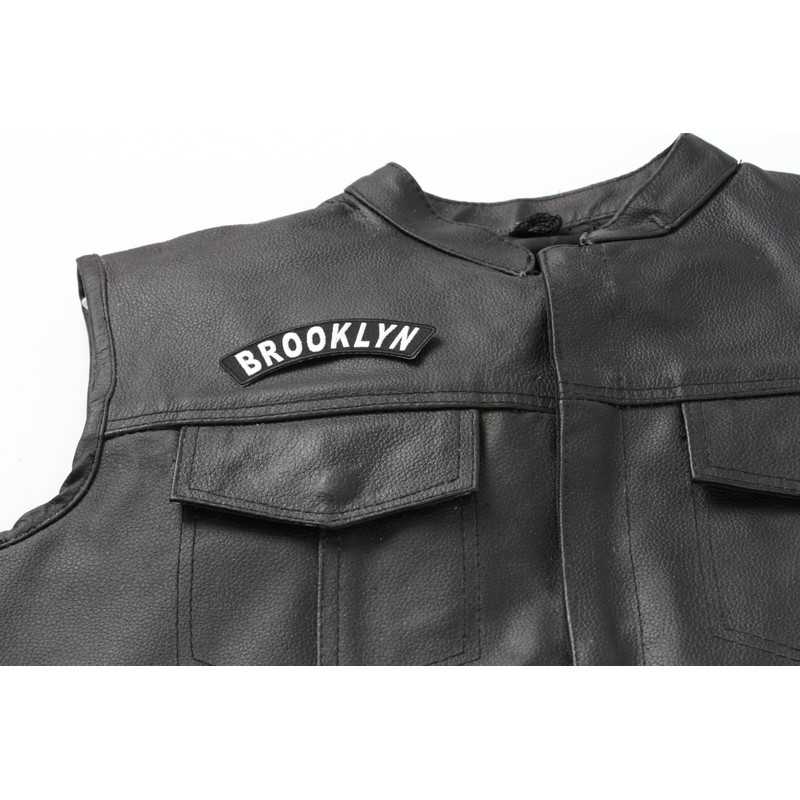 Brooklyn Small Rocker Patch - 4x1.25 inch. Embroidered Iron on