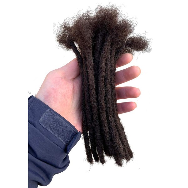 YONNA Human Hair Microlocks Sisterlocks Dreadlocks Extensions 20Locs Full Handmade (Width 0.4cm) 8inch Medium Brown #4