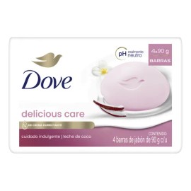 Jabn Dove Delicious Care Leche de Coco y Jazmn 4 x 90 g                                                                                               