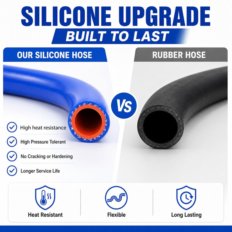 5/8" ID Silicone Heater Hose 5ft, 5 Clamps 10 Zip