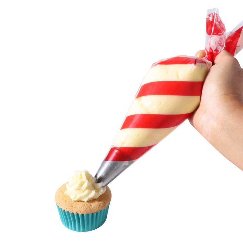 PME CH24IB126 12 Christmas Disposable Icing Piping Bags, Candy Cane,
