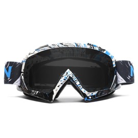 roaopp Motorcycle Goggles Dirt Bike Goggles Motocross Goggles Windproof ATV Goggles Dustproof Racing Goggles Ski Goggles (Camo blue+black lens)