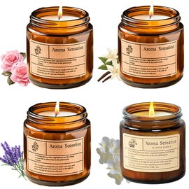 Scented Candles Gift Set - Aromatherapy Candles for Home, Portable Hotel Small Candles, Natural Soy Wax Candles for Yoga, Bath, 7 Oz Long Lasting Time Candles Gift for Women Boyfriend Mother - Scent: Vanilla & Truffle