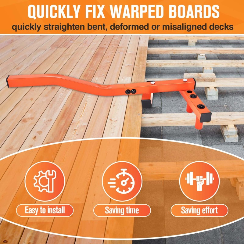 Deck Board Straightening Tool 24In, Adjustable Deck Board Bender, Heavy-Duty