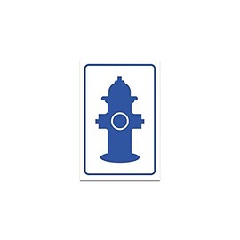 BuildASign Fire Hydrant Symbol Blue Safety Sign- 18" x 12", Decal